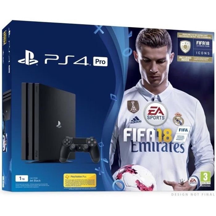 Console de salon - Sony - PS4 Pro - 1To - Noir - Bundle FIFA 18 - Reconditionné sur Cdiscount Seconde Vie
